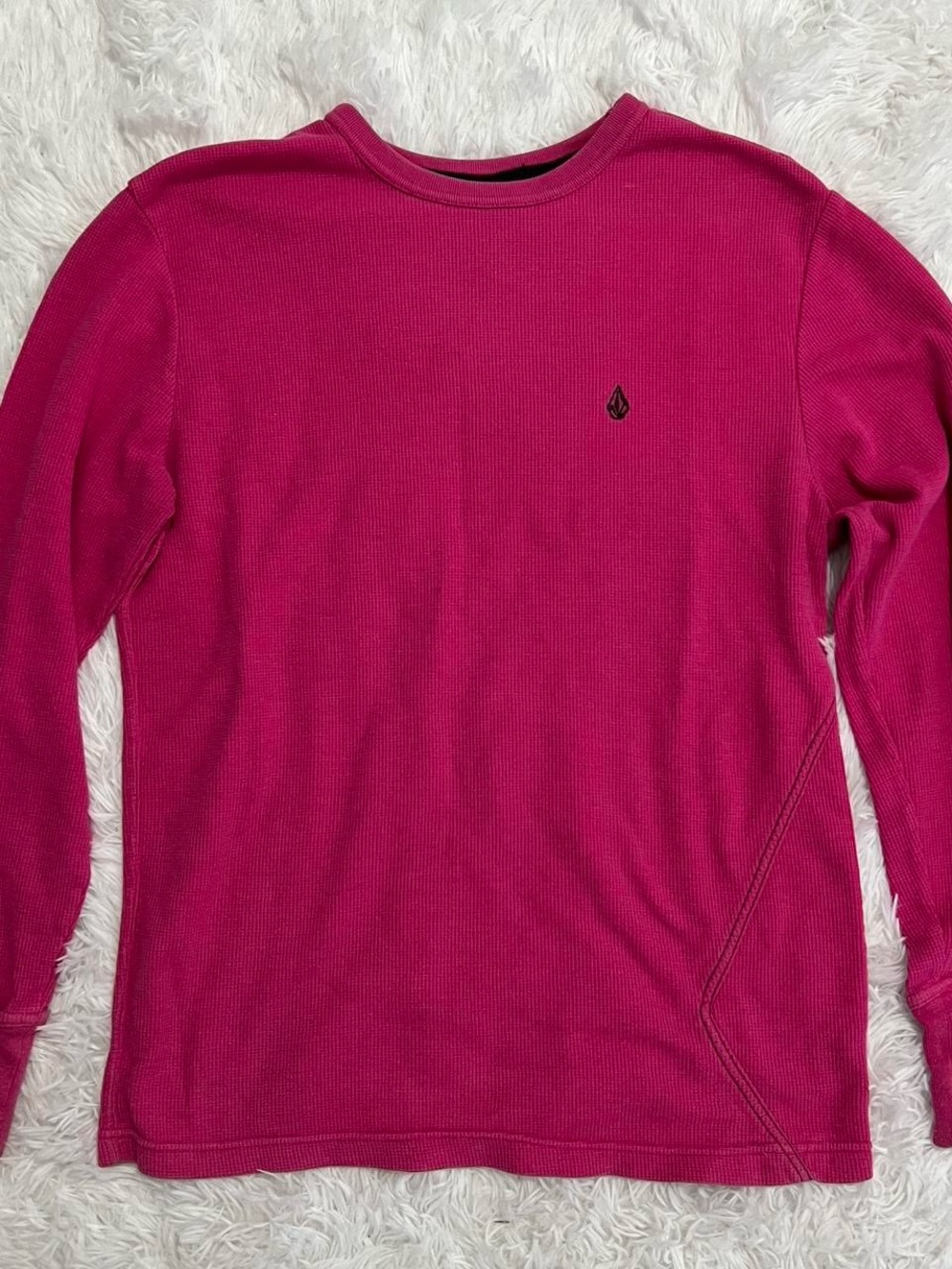 Volcom Pink Waffle Knit Crewneck